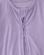 Baby Girl 2-Way Zip PurelySoft Sleeper - Purple, image 2 of 8 slides
