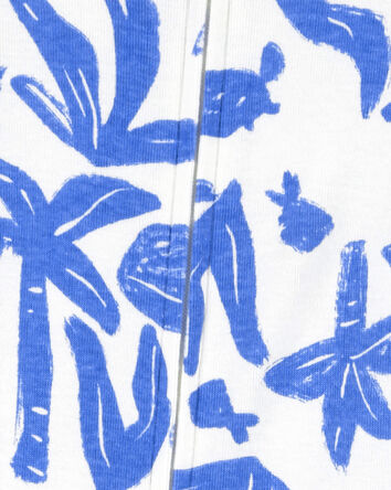 1-Piece Ocean Print 100% Snug Fit Cotton Footie Pyjamas, 