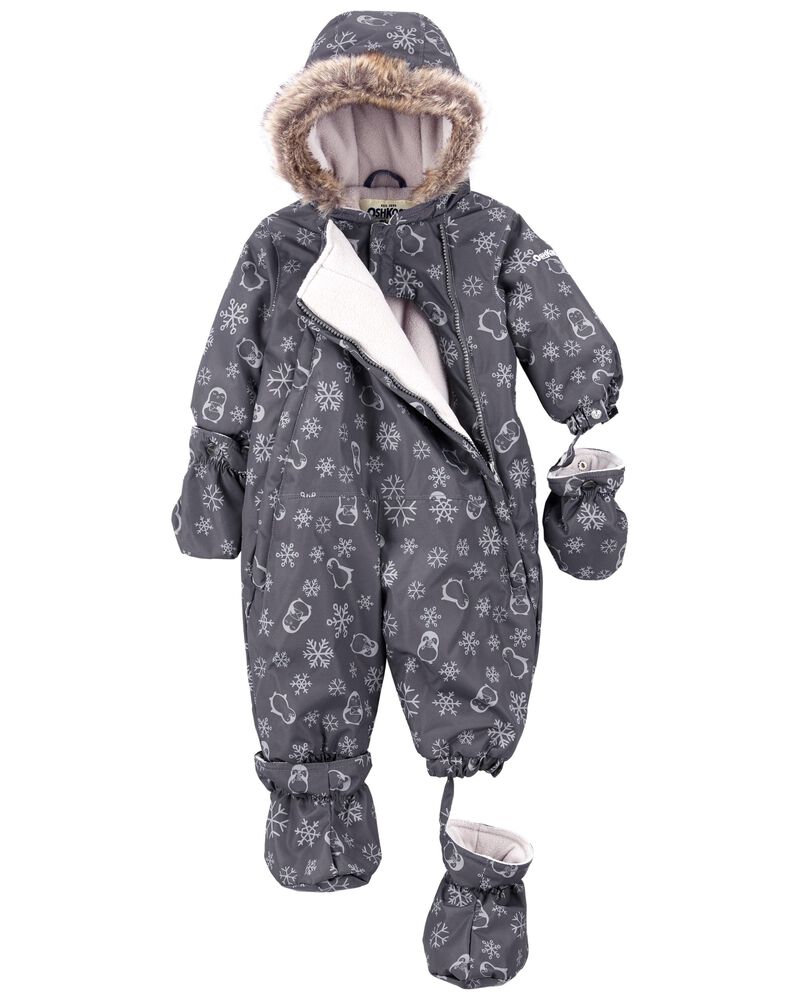 Charcoal Baby 1Piece Snowsuit