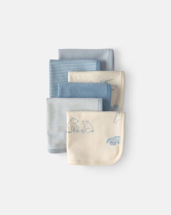 Baby 6-Pack Bear Terry Washcloths - Blue, 