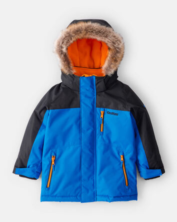 Tout-petit gar&ccedil;on - Parka d&rsquo;hiver &agrave; capuchon- Bleu, 
