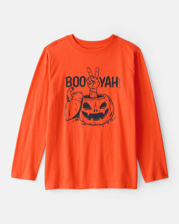 Garçons - T-shirt à manches longues à imprimé Boo Yah pour l’Halloween - Orange, 