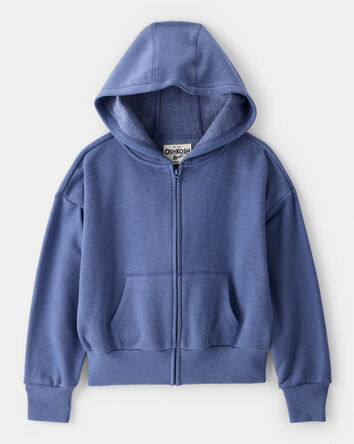 Filles - Blouson à manches longues et capuchon avec fermeture à glissière – Bleu, 
