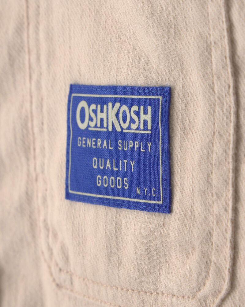 Boys Utility Button-Down Shirt - Beige, image 8 of 10 slides