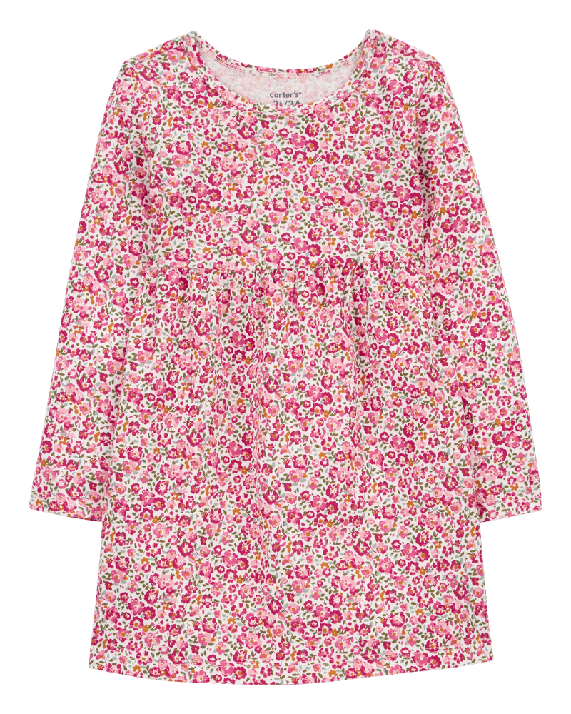 Toddler Floral Jersey Dress, image 1 of 4 slides
