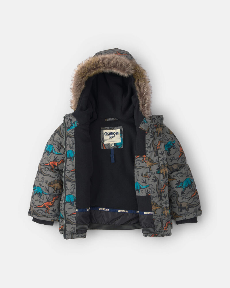 Toddler Boy 2 Piece Puffer Snowsuit- Grey, image 3 of 13 slides
