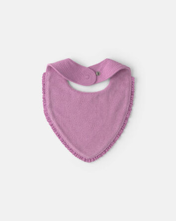 B&eacute;b&eacute; fille - Emballage de 2 bavoirs &agrave; motif floral - Mauve/Ivoire, 