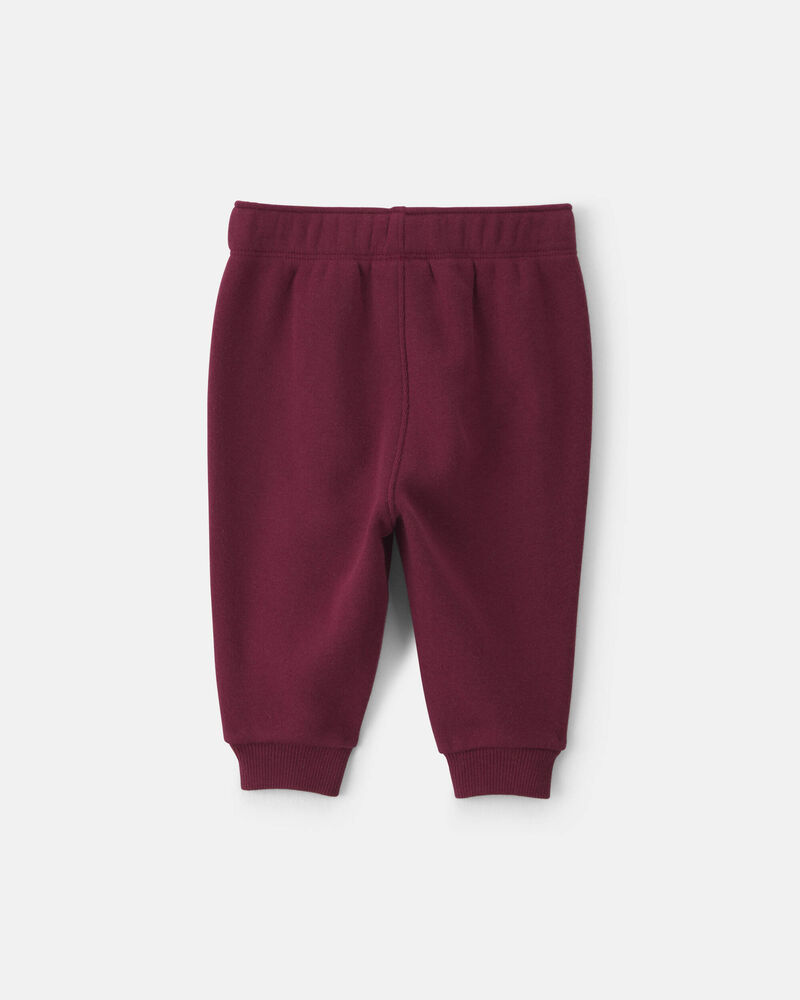 Baby Boy Fleece Pants - Burgundy, image 2 of 4 slides