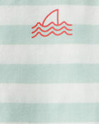 Toddler Boy 2-Piece Shark Striped Top & Short Set - Blue/Ivory, image 2 of 3 slides