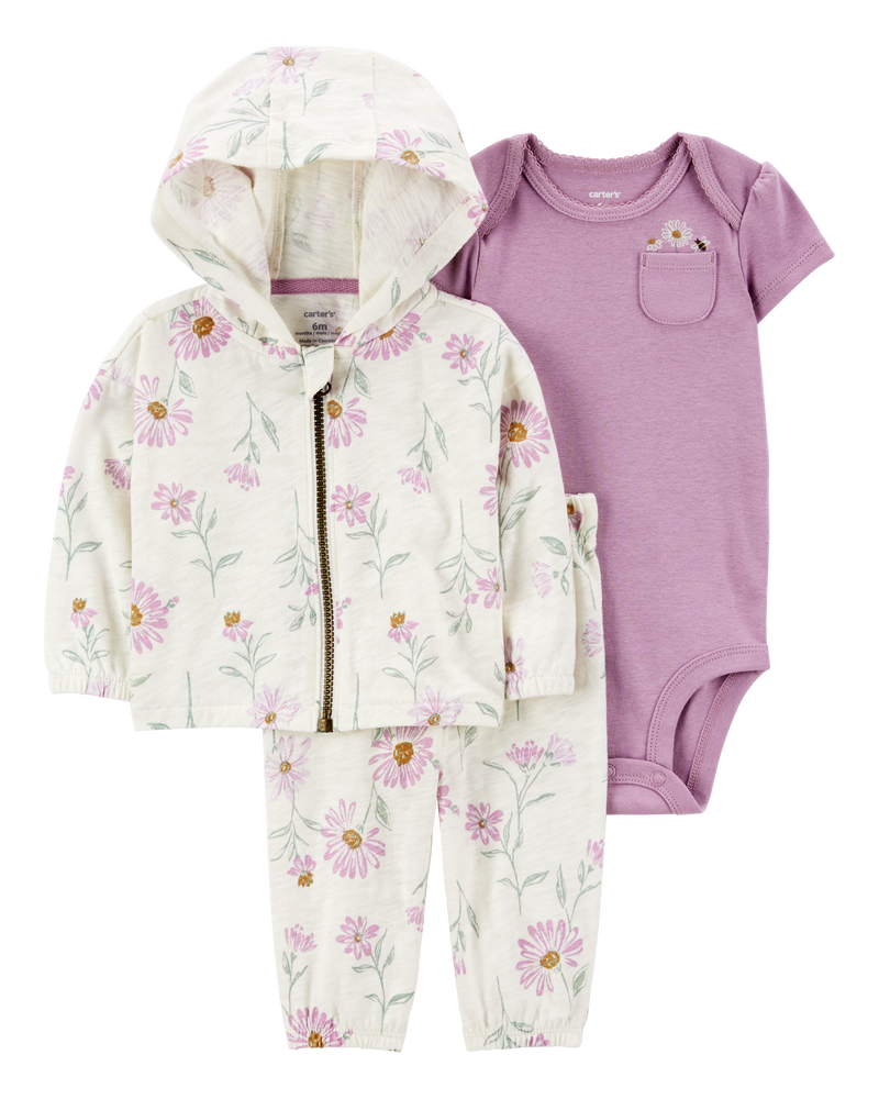 Baby 3-Piece Floral Little Jacket Set, image 1 of 4 slides