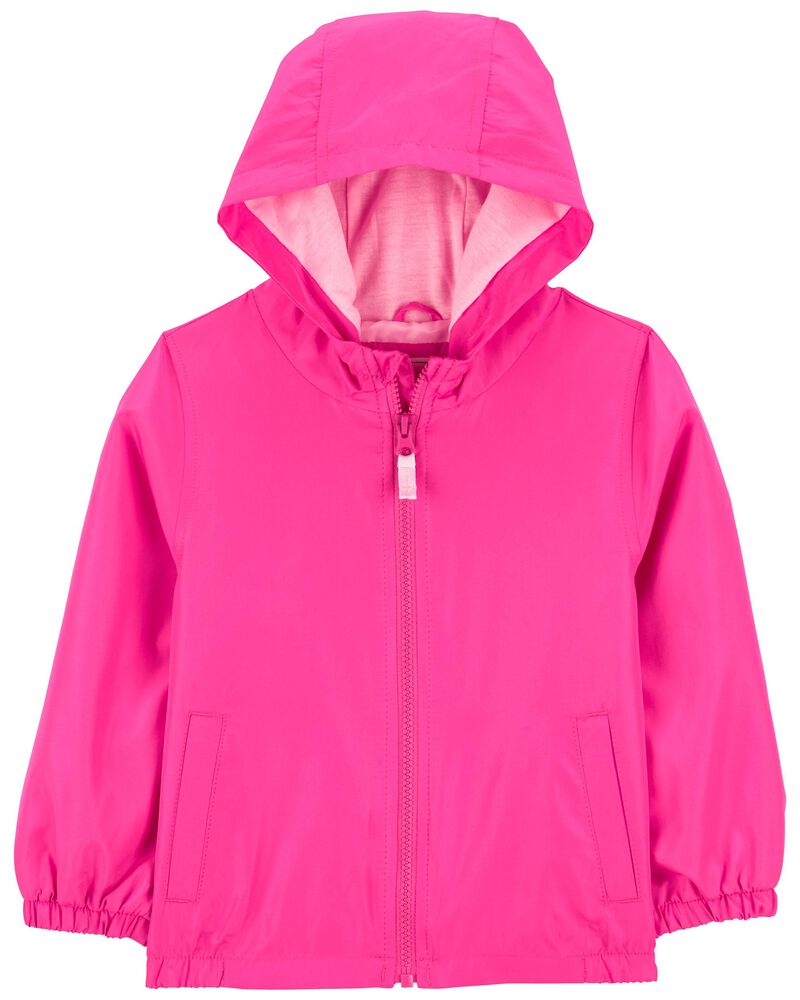 Baby Fuchsia Fleece-Lined Lightweight Jacket, image 1 of 3 slides