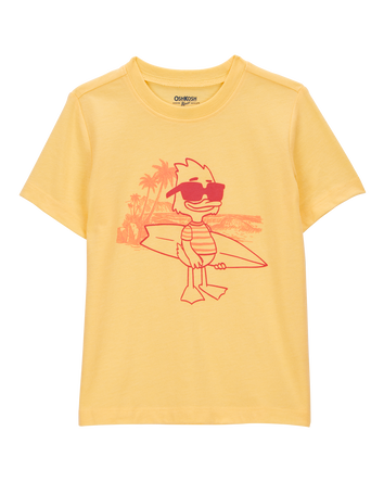 Toddler Cali Sun Surfing Duck Graphic Tee - Yellow, 
