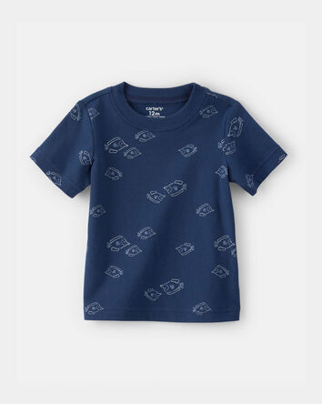 B&eacute;b&eacute; gar&ccedil;on - T-shirt &agrave; motif poissons - Bleu, 