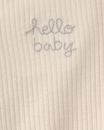 Baby Hello Baby' Snug Fit Sleeper - Cream, 