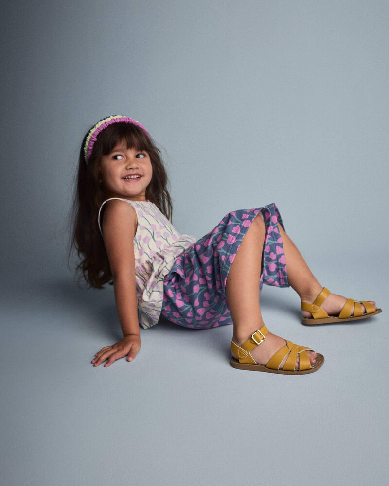 Toddler Girl Wide-Leg Pants in Wildflowers - Slate Blue/Purple, image 5 of 7 slides