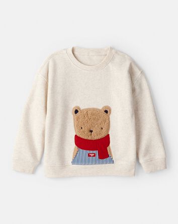Tout-petit - Pull-over en polaire Bear à manches longues - Beige, 