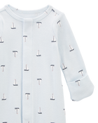 Baby Preemie Striped Sleeper Gown, image 3 of 5 slides