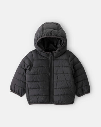 Baby Boy Midweight Packable Puffer - Black, 