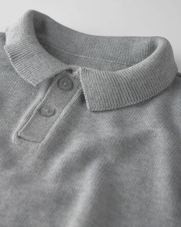 Tout-petit gar&ccedil;on - Chandail polo en tricot de coton biologique, 