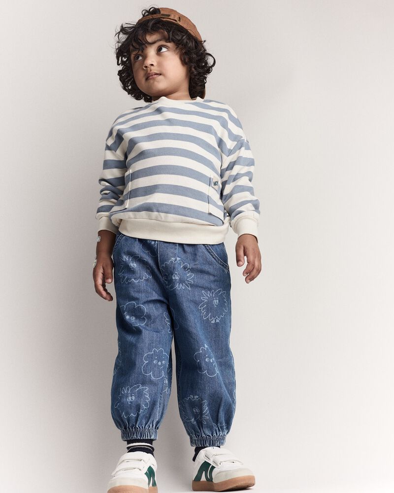 Toddler Squish Jump Rope Jogger in Denim - Blue, image 2 of 7 slides