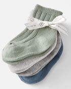 Bébé - Emballage de 4 paires de chaussettes en coton côtelé biologique, image 2 sur 3 diapositives