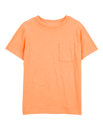 Kid Solid Woven Short-Sleeve Tee - Orange, 