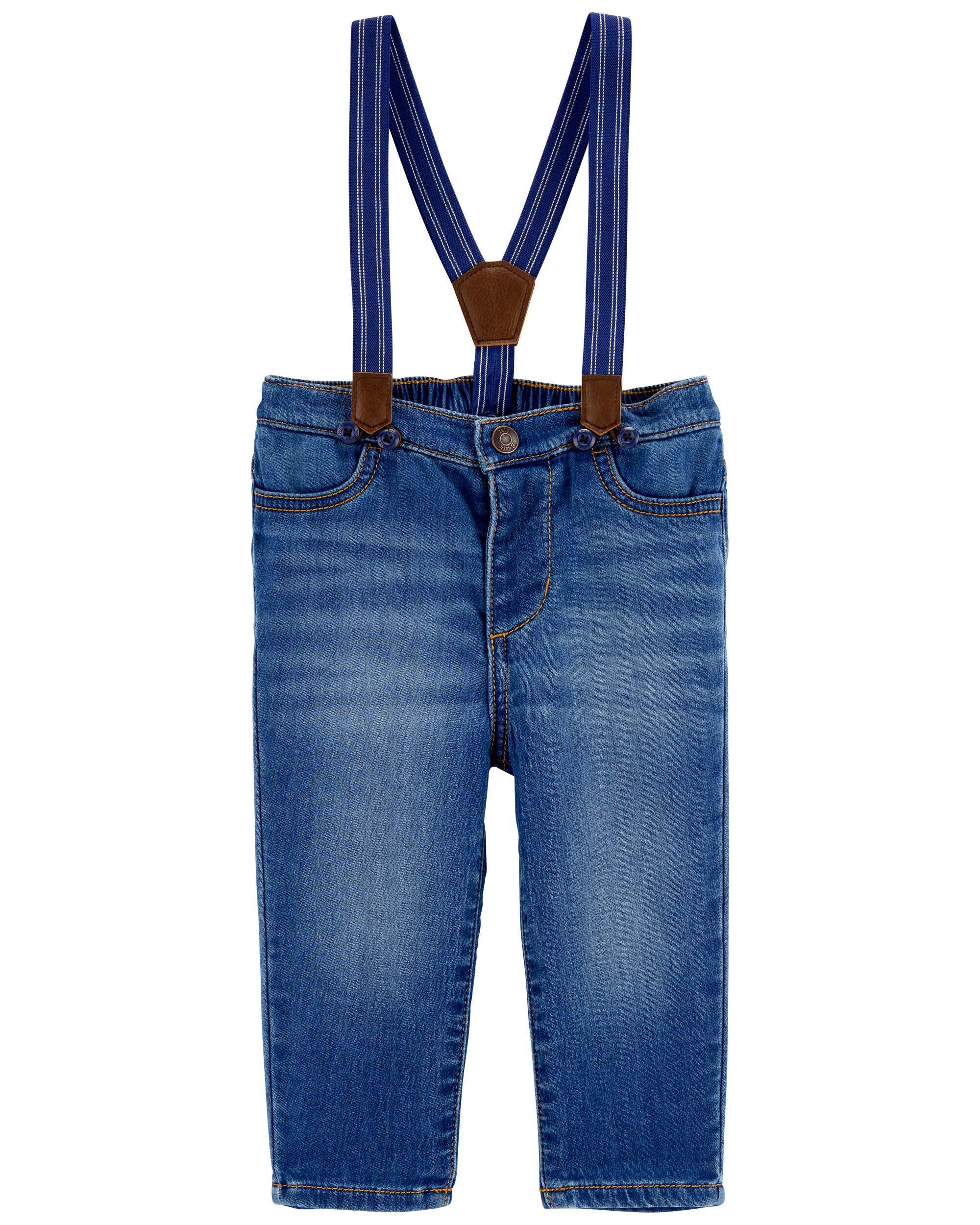 Baby boy jeans with sales suspenders