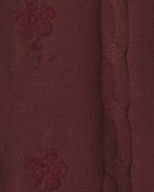 Girls Organic Cotton Sweater Knit Embroidered Cardigan, image 3 of 3 slides