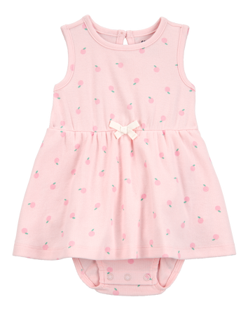 Baby Peach Print Sunsuit, 