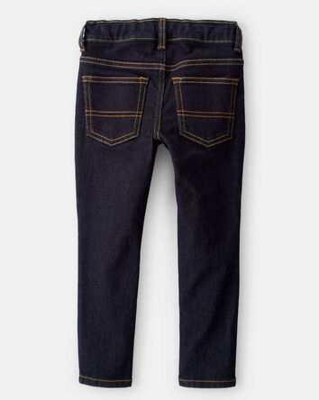 Enfant en bas &acirc;ge Jeans de coupe fuseau &agrave; d&eacute;lavage fonc&eacute;, 