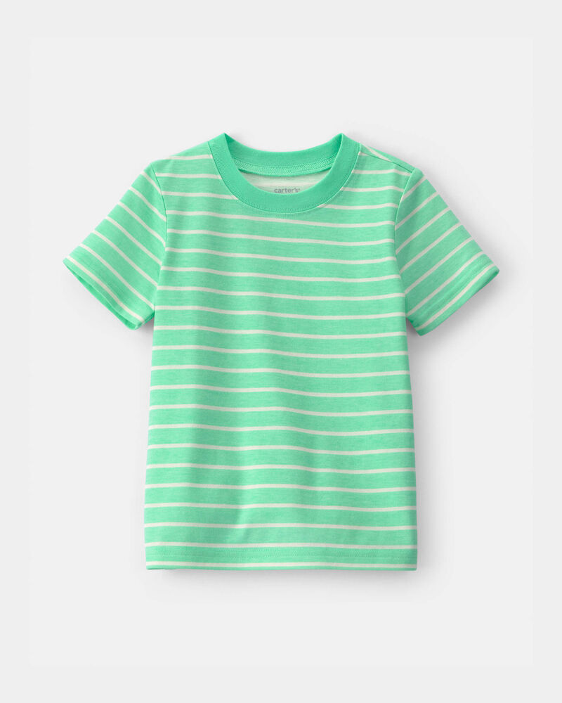 Toddler Striped Tee - Green, image 1 of 3 slides