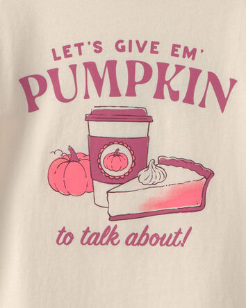 Girls Pumpkin Long-Sleeve Graphic Tee - Cream, 