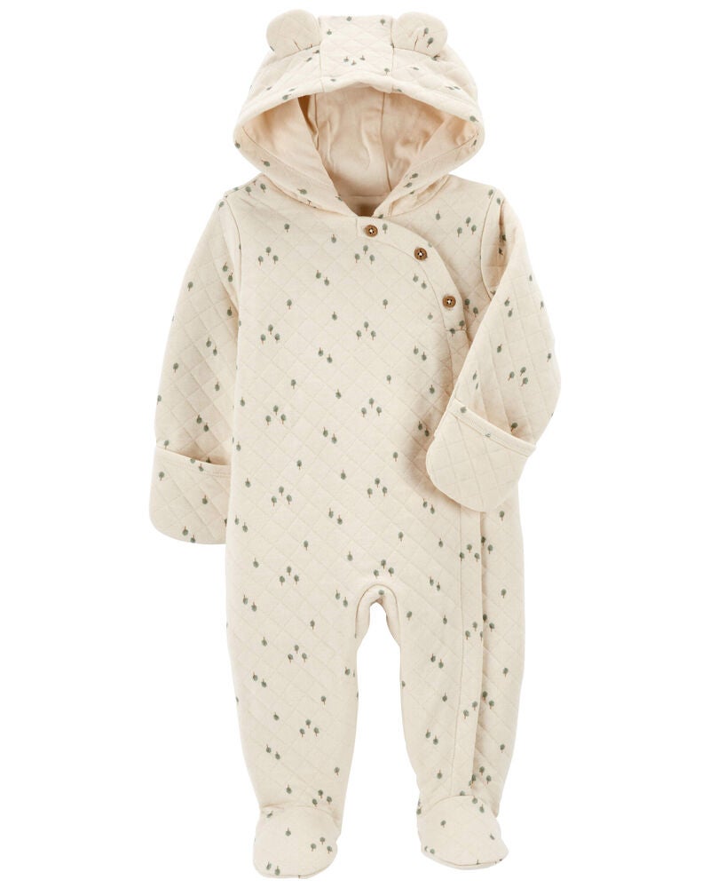 Baby Hooded Quilted Jumpsuit, image 2 of 4 slides
