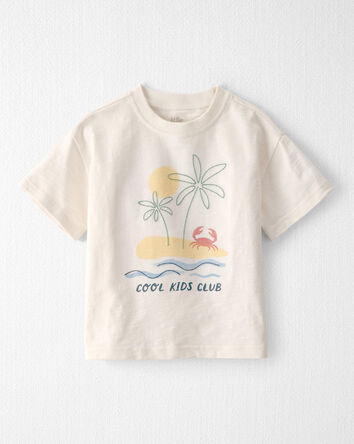 Toddler Organic Cotton Tee in Beach Print, 