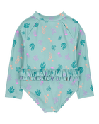 Toddler 1-Piece Coral Print Rashguard, image 2 of 4 slides