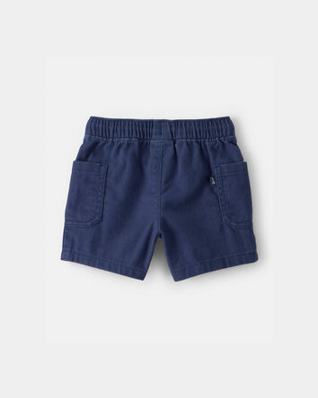 Baby Boy Twill Drawstring Shorts - Navy, 