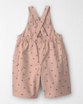 Baby Girl Organic Cotton Twill Wide-Leg Overalls, 