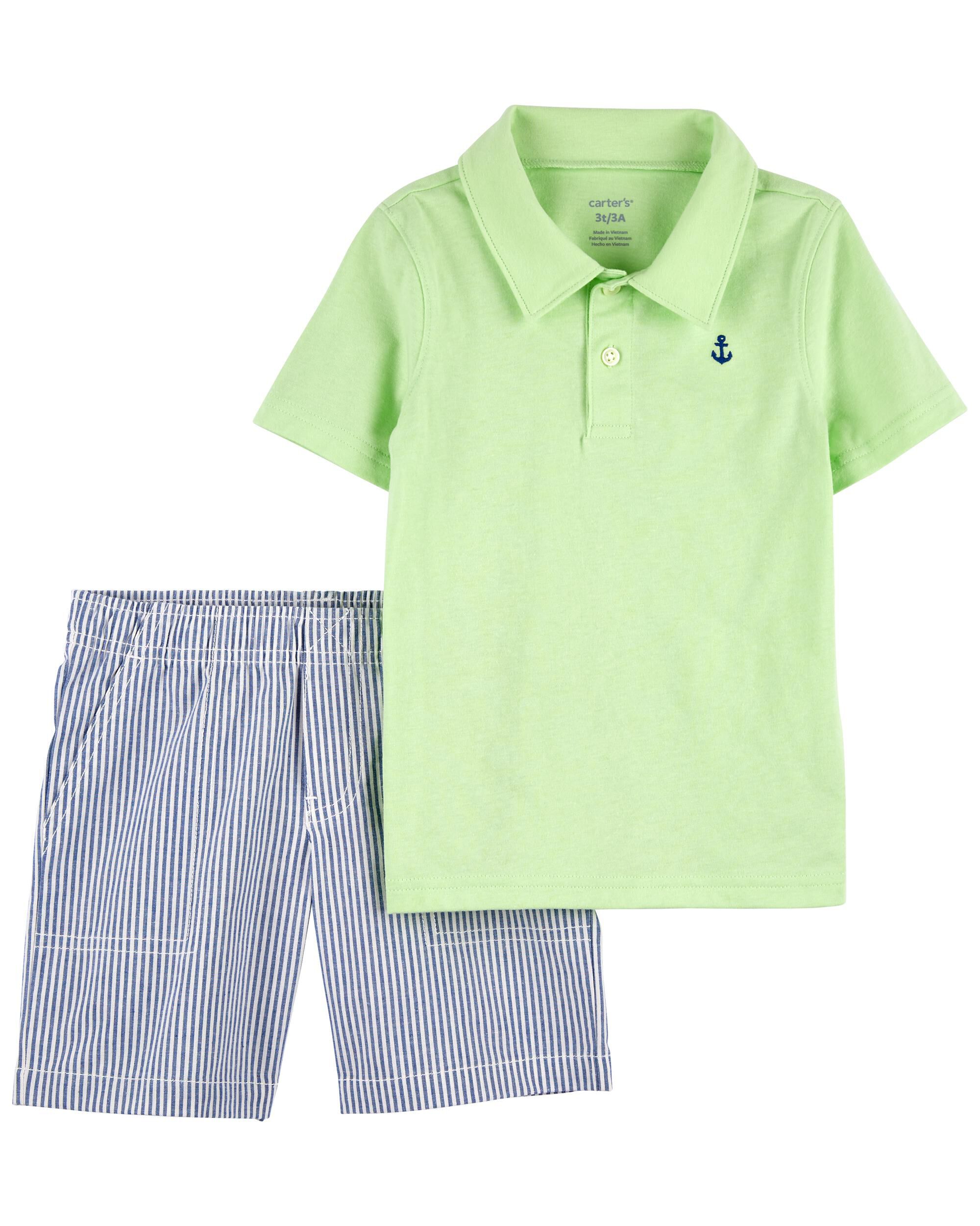 Infant green polo shirt shop