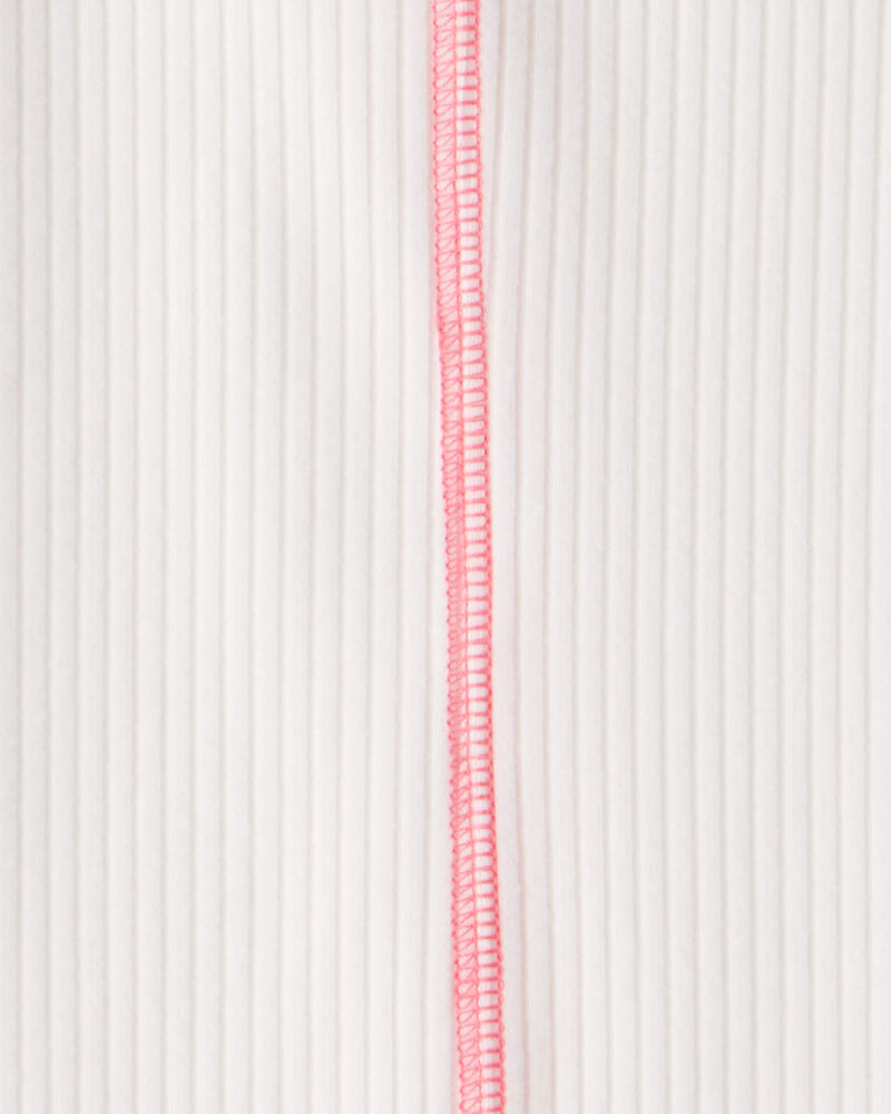 Girls Active Rib Long-Sleeve Top - Cream, image 2 of 3 slides