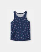 Filles - D&eacute;bardeur &agrave; motif floral - Bleu marine, image 1 sur 2 diapositives