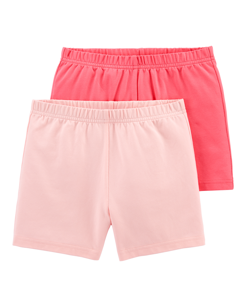 Kid 2-Pack Pink Bike Shorts, image 1 of 5 slides