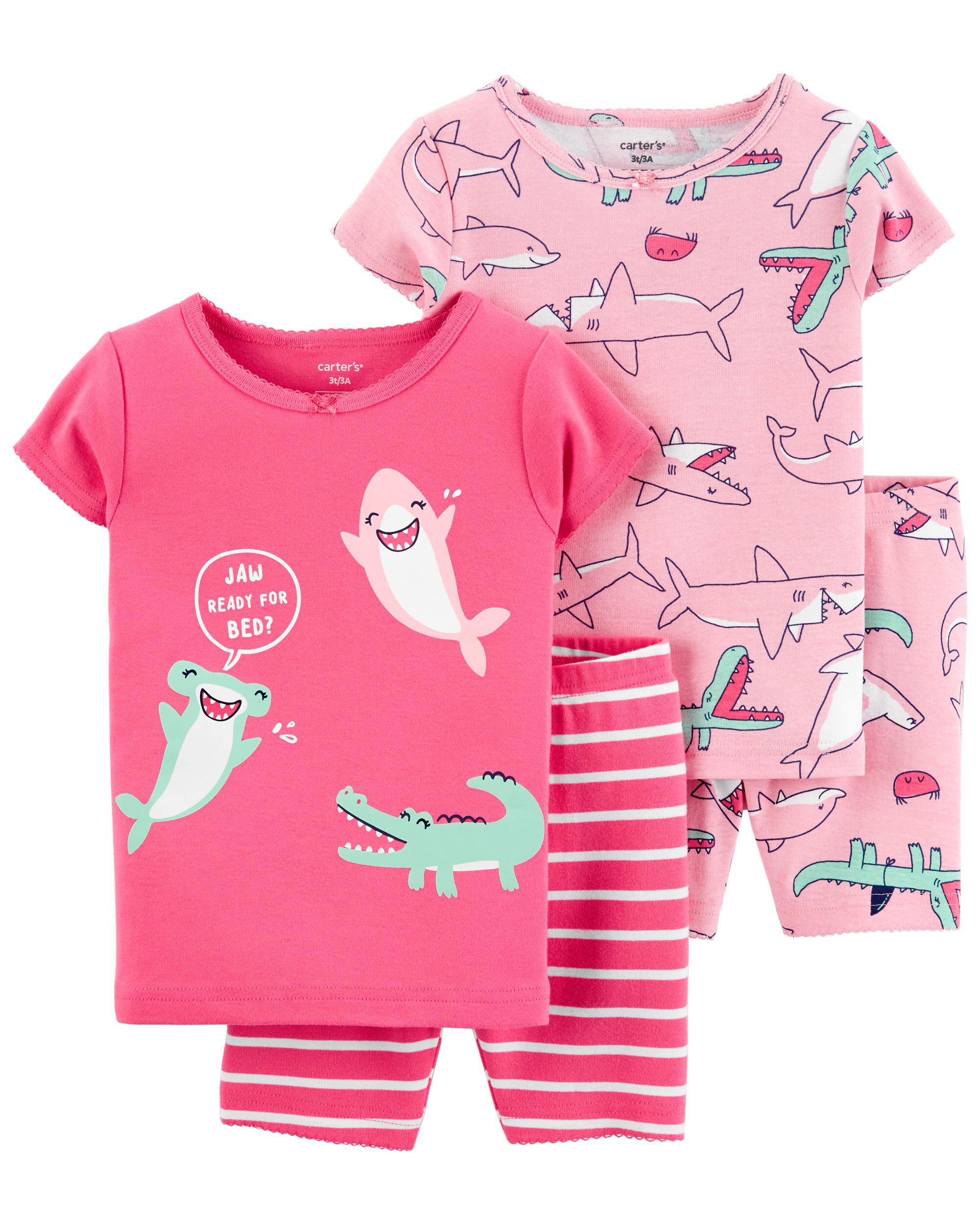 Pink Toddler 1 Piece Sharks 100 Snug Fit Cotton Pyjamas Carter s Oshkosh Canada
