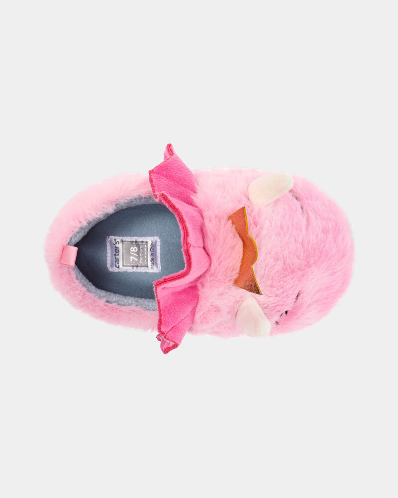 Girls Dragon Slippers - Pink, image 4 of 6 slides