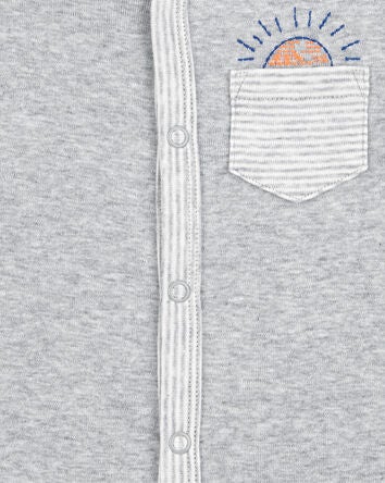 Baby Short-Sleeve Romper - Grey, 