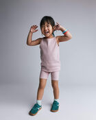 Toddler Girl Ribbed Playtime Tank - Rose, image 1 of 5 slides