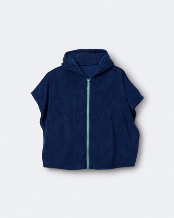 Tout-petit - Poncho &agrave; capuchon en jersey bouclette serviette - Nuit noire, 