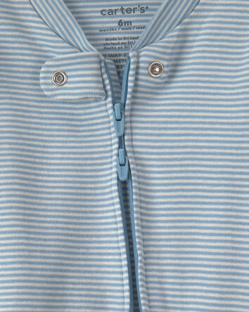 B&eacute;b&eacute; gar&ccedil;on - Emballage 2 grenouill&egrave;res ajust&eacute;es, rayures et dinos - Bleu, 