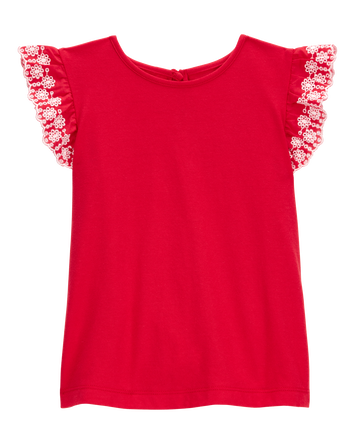 Toddler Eyelet Ruffle Top, 