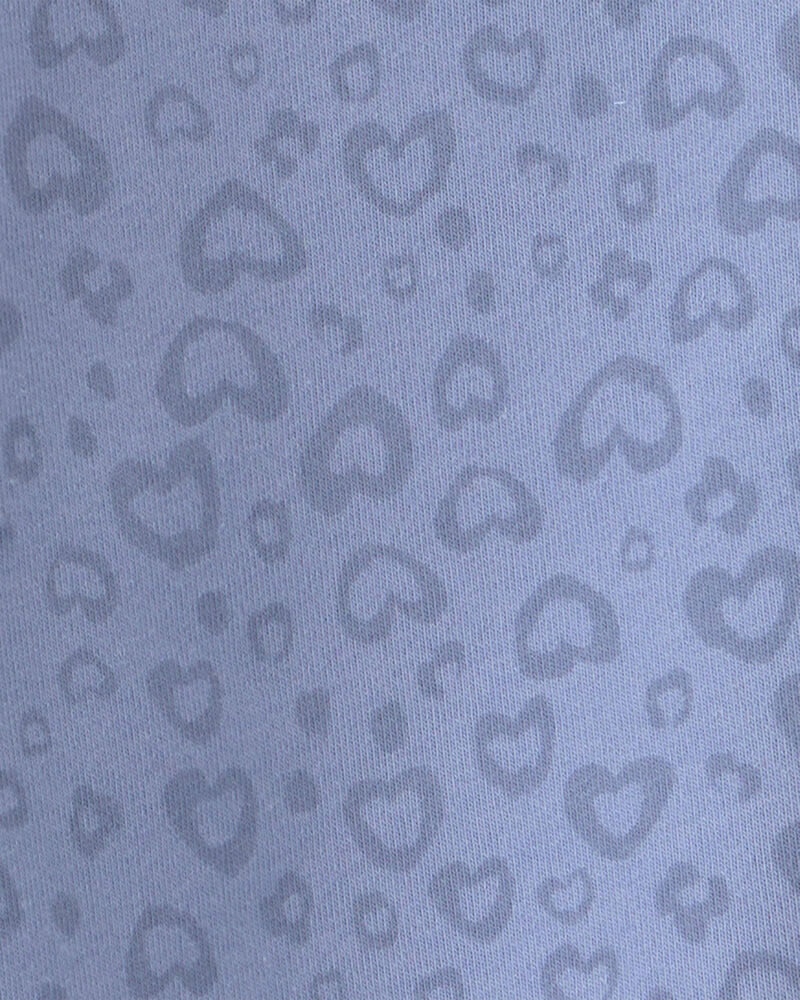 Toute-petit fille - Ensemble 2 pi&egrave;ces haut manches longues et pantalon en molleton &agrave; motif gu&eacute;pard &ndash; Bleu, image 3 sur 4 diapositives