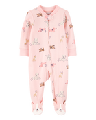 Baby Girl Dog Print 2-Way Zip Cotton Sleeper pyjamas, image 1 of 4 slides